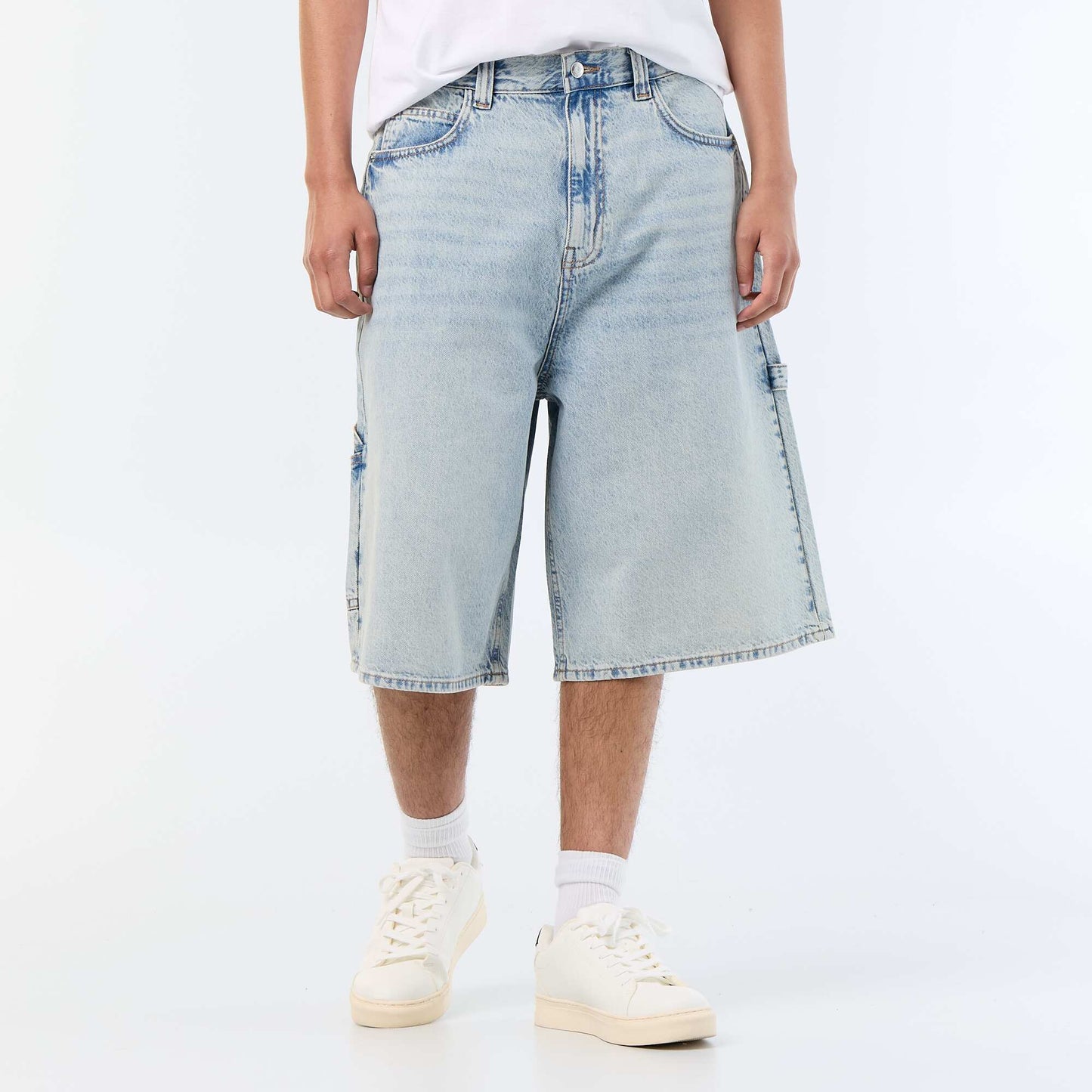 Bermuda en jean style carpenter BLEU