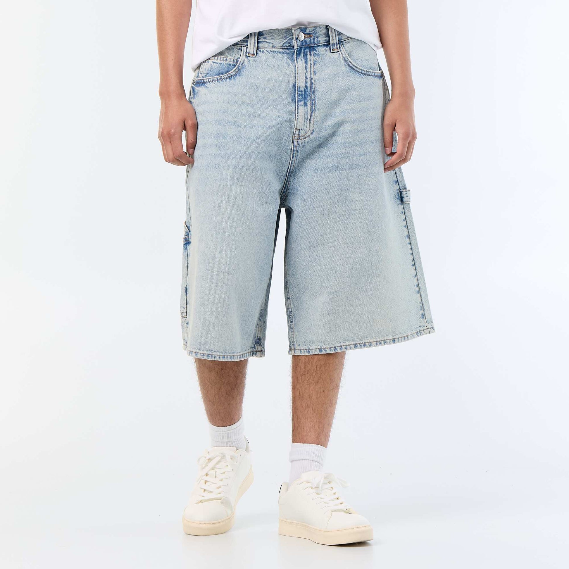 Bermuda en jean style carpenter BLEU