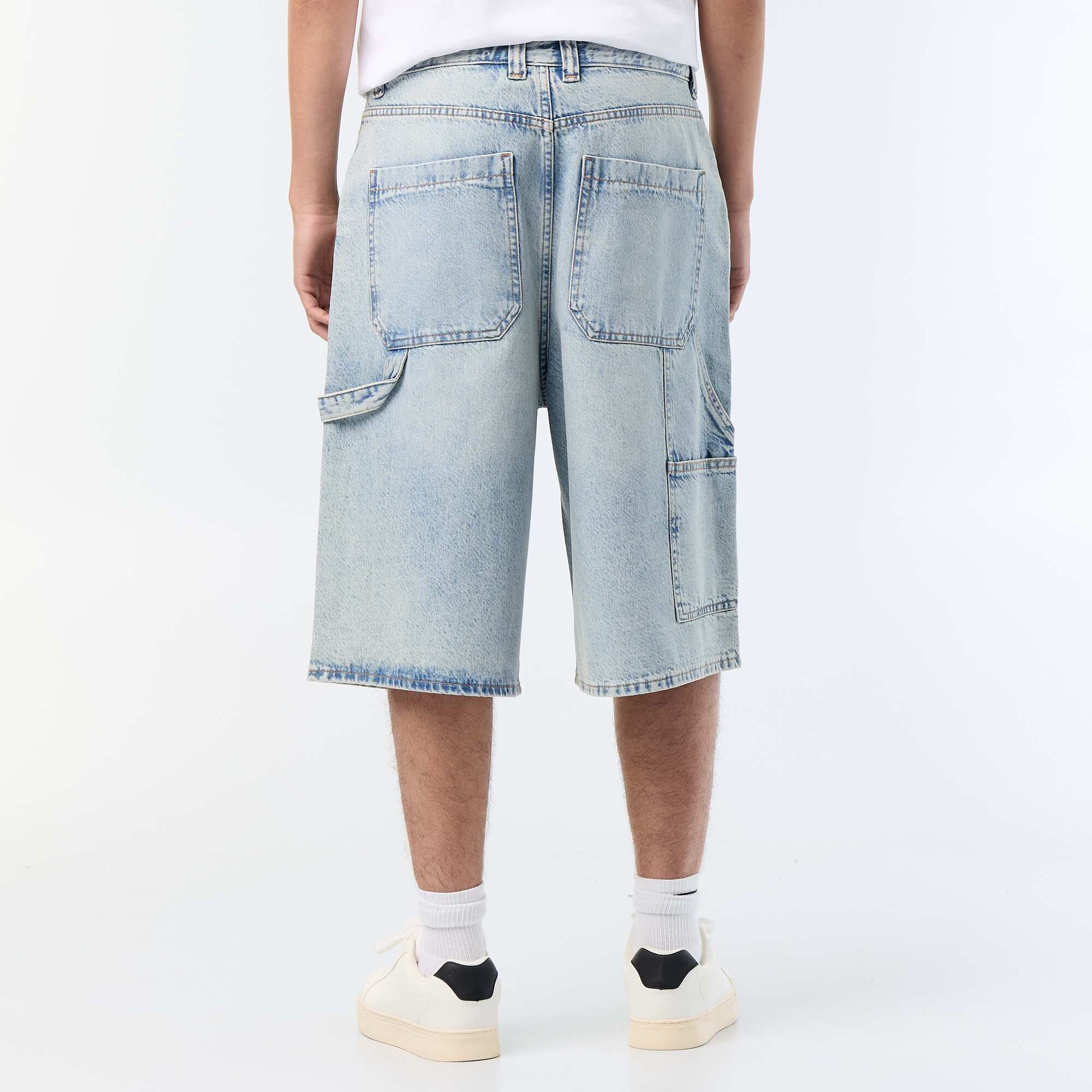 Bermuda en jean style carpenter BLEU