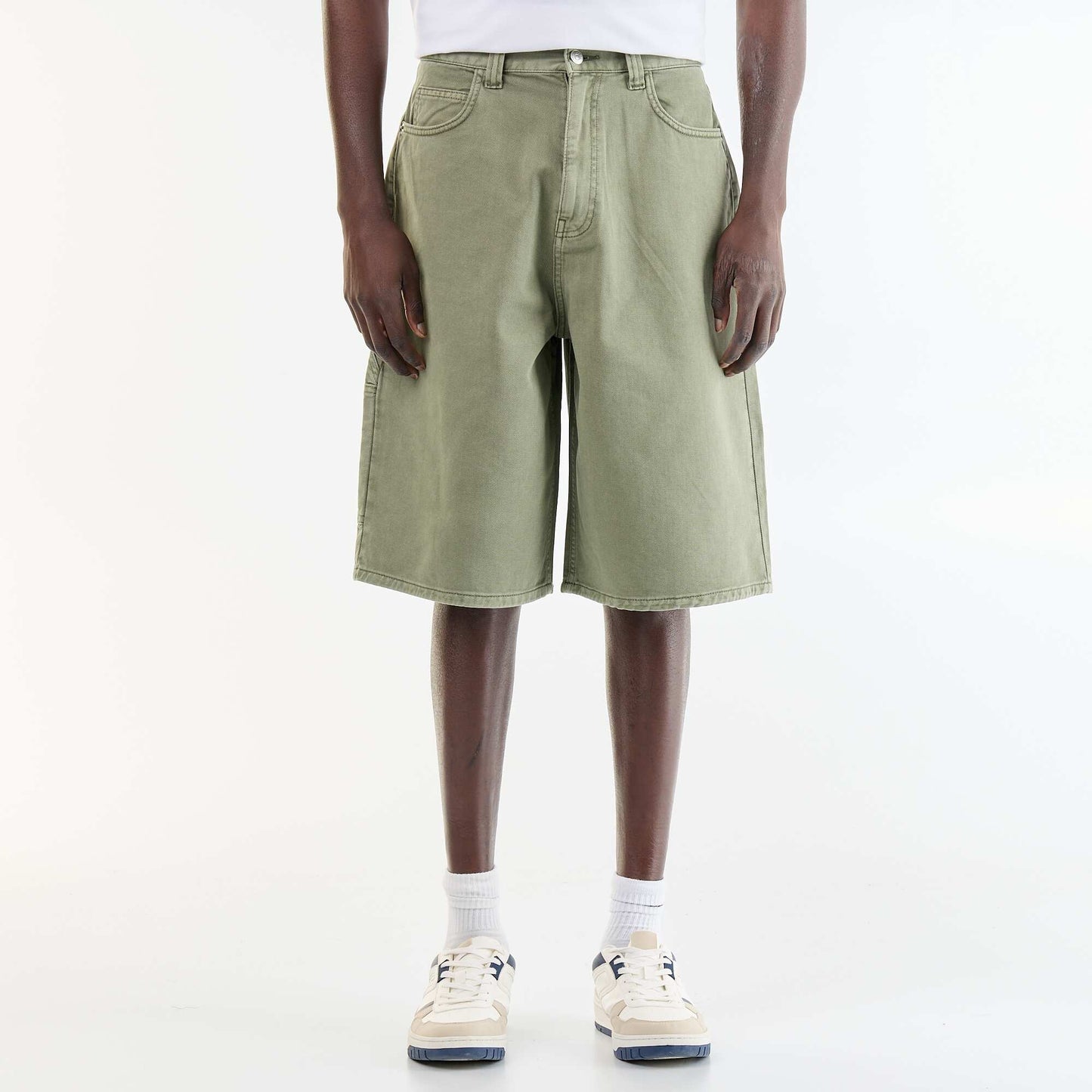 Bermuda en jean style carpenter KAKI