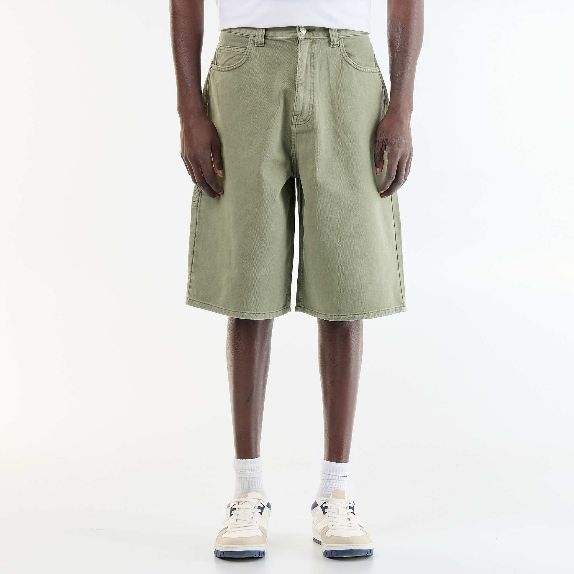 Bermuda en jean style carpenter KAKI