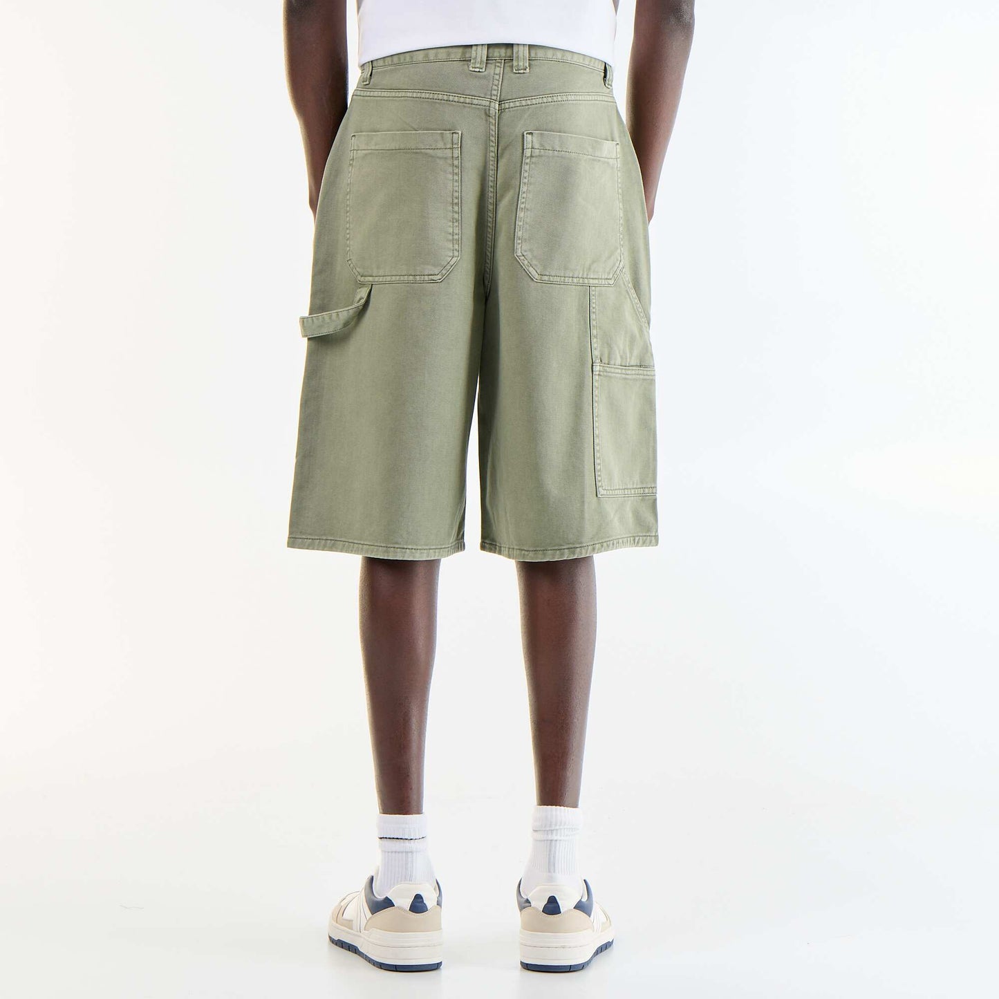 Bermuda en jean style carpenter KAKI
