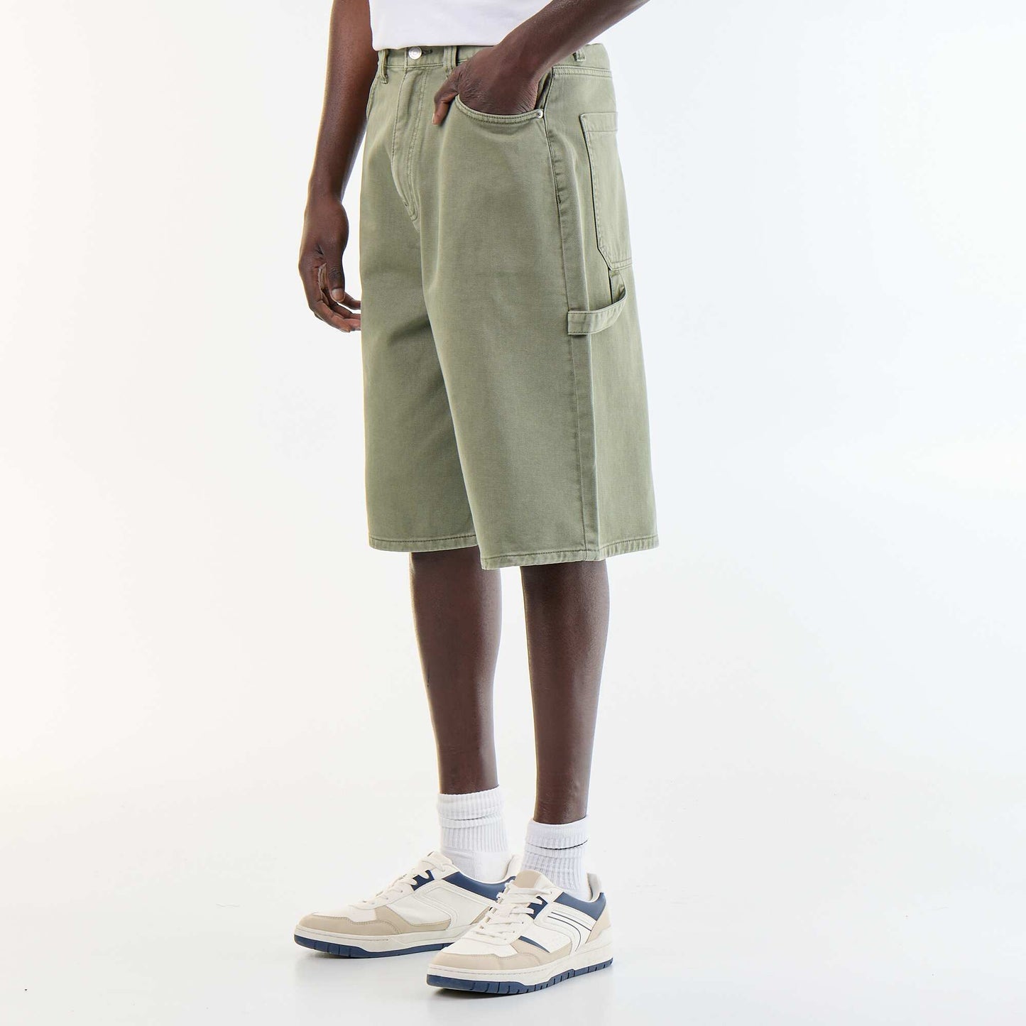Bermuda en jean style carpenter KAKI