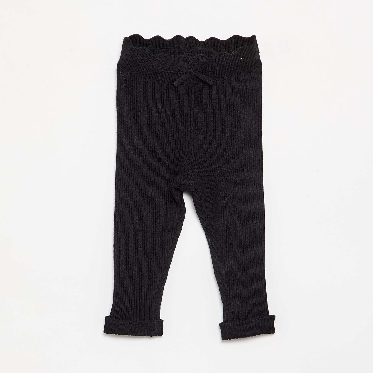 Legging en tricot avec nœud à la taille NOIR
