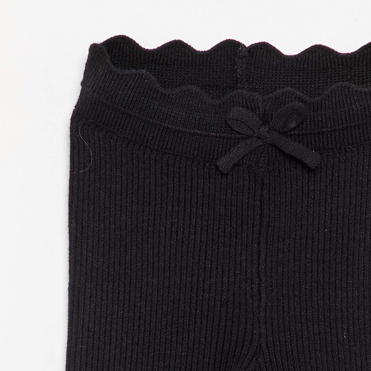 Legging en tricot avec nœud à la taille NOIR