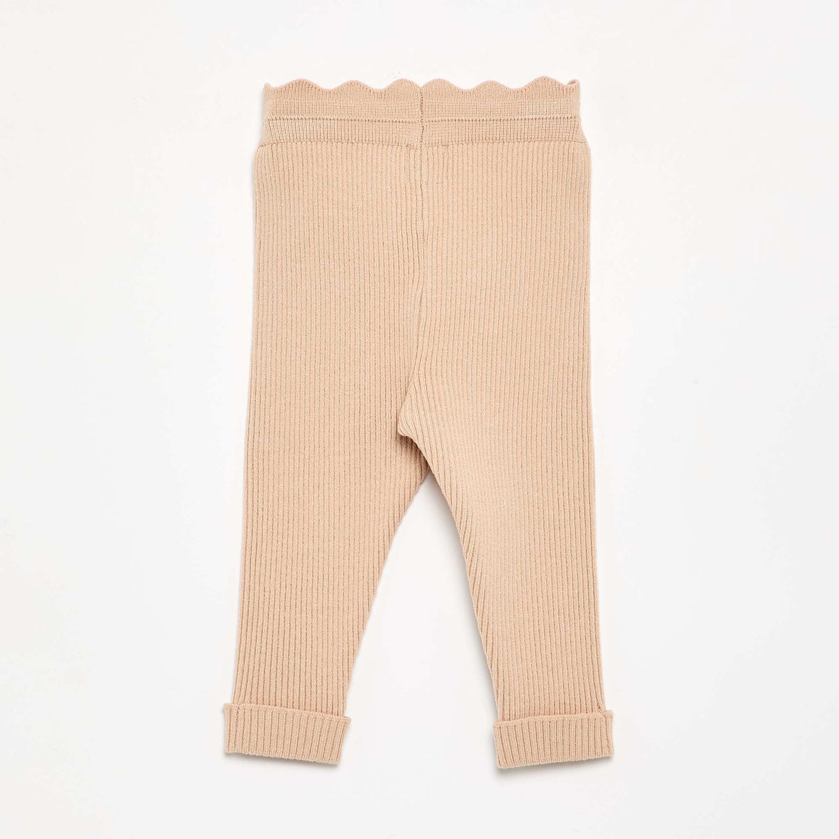 Legging en tricot avec nœud à la taille BEIGE
