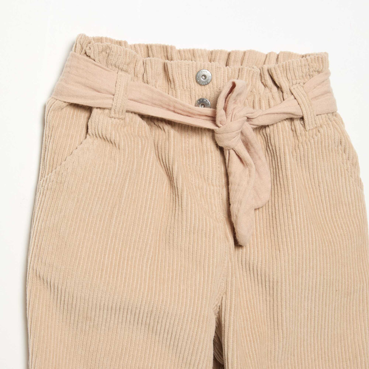Pantalon en velours côtelé avec ceinture incluse BEIGE