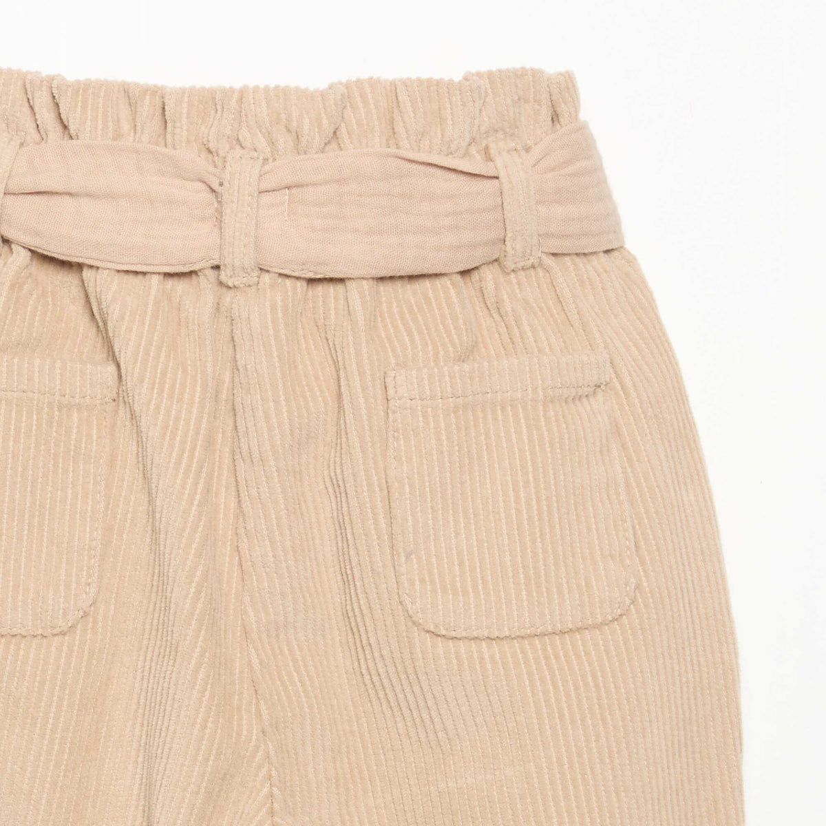 Pantalon en velours côtelé avec ceinture incluse BEIGE