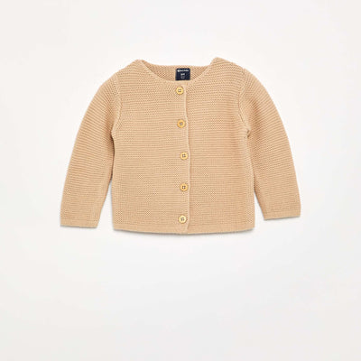 Gilet au point mousse BEIGE