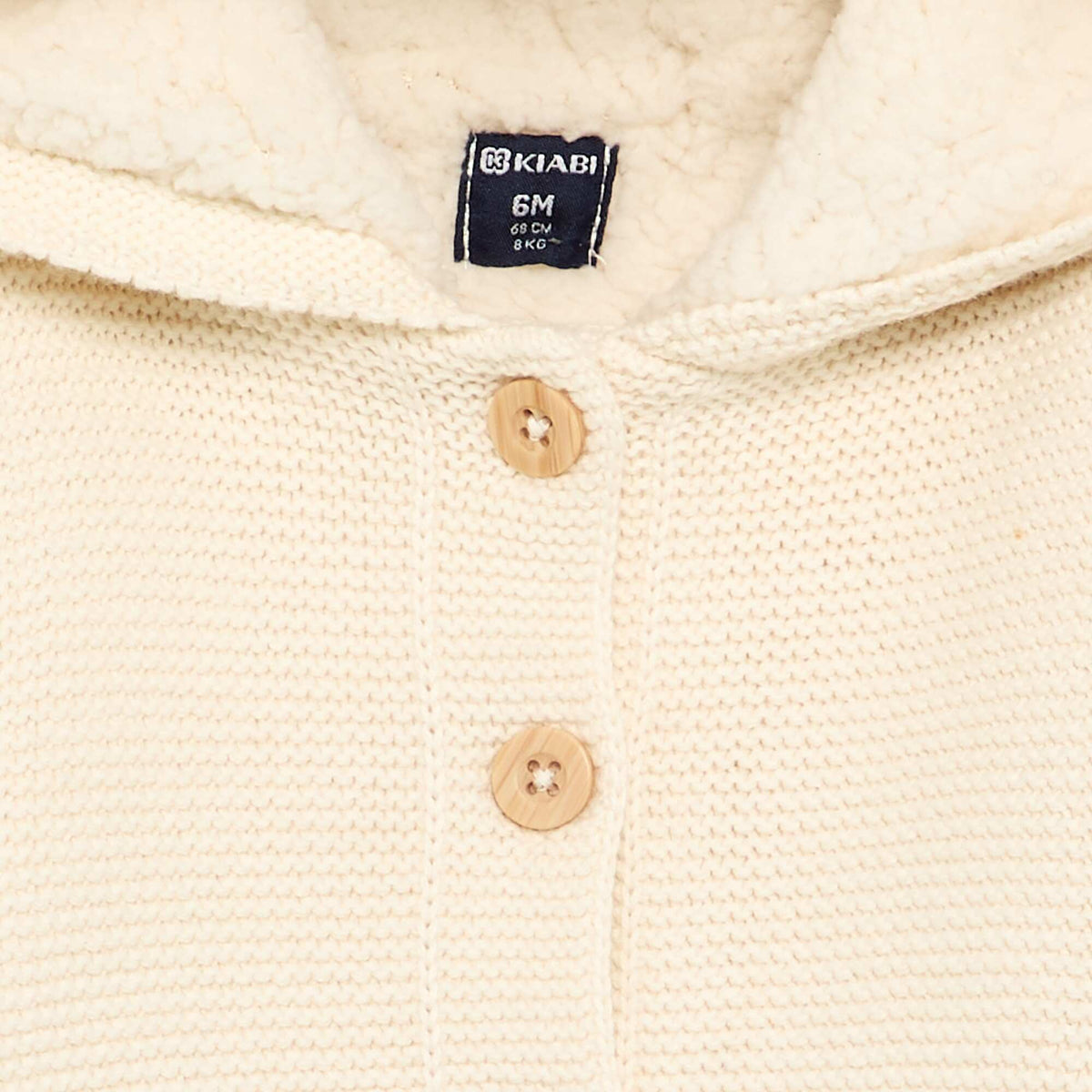 Gilet au point mousse doublé à capuche BLANC