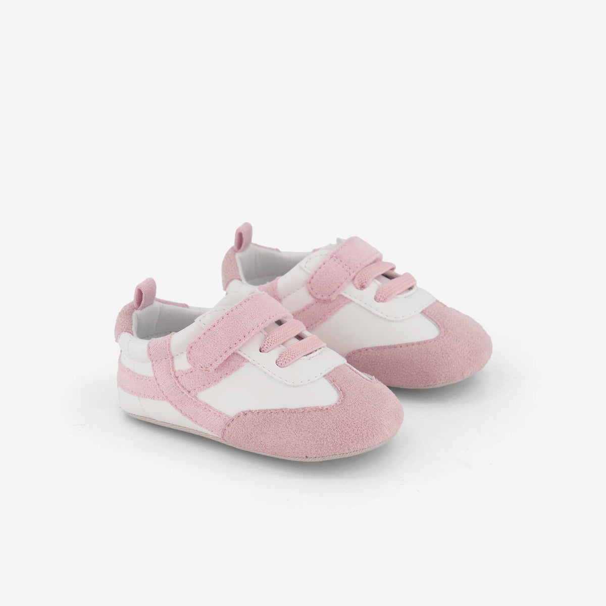 Baskets basses ouverture à scratchs et lacets ROSE
