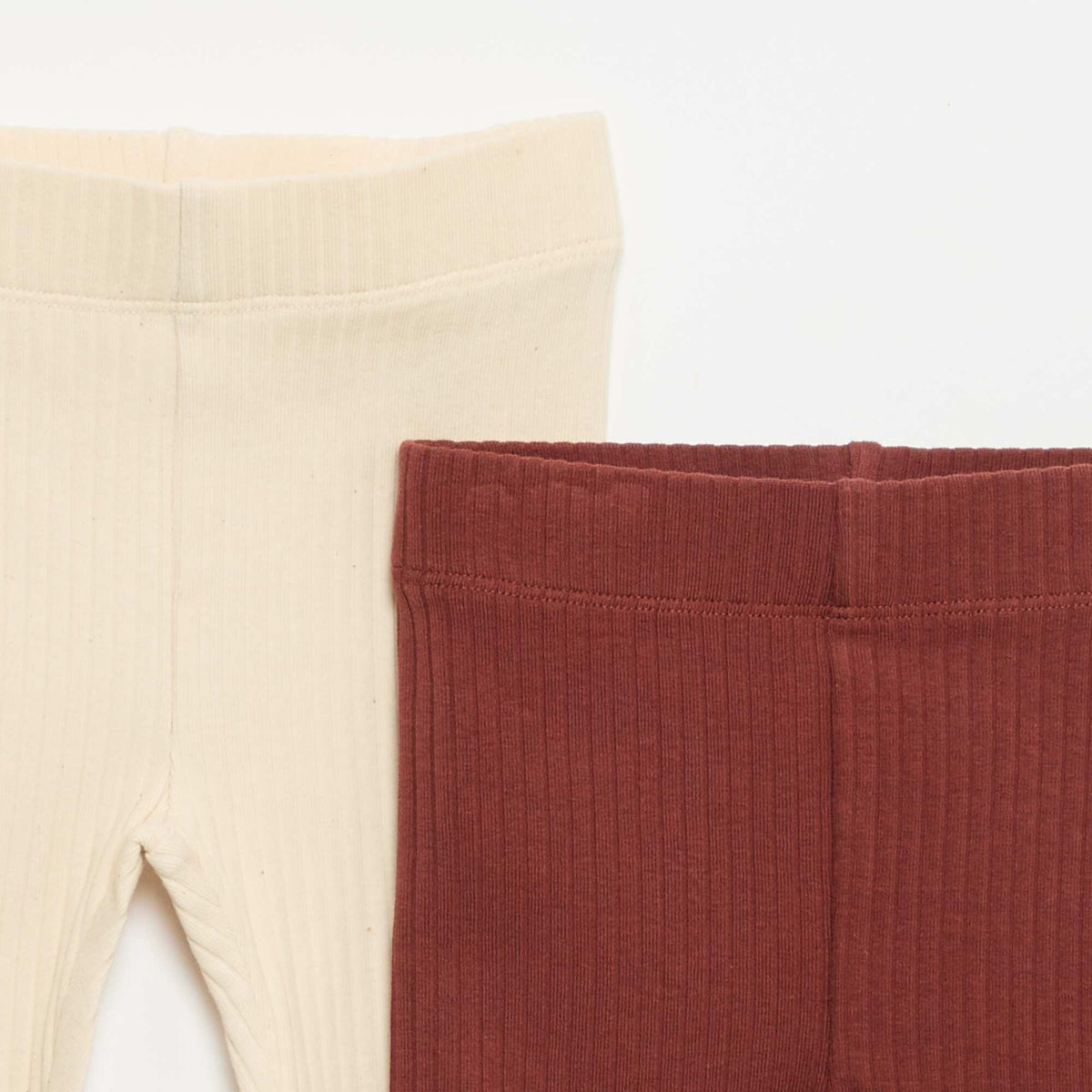 Lot de 2 leggings en rib BEIGE