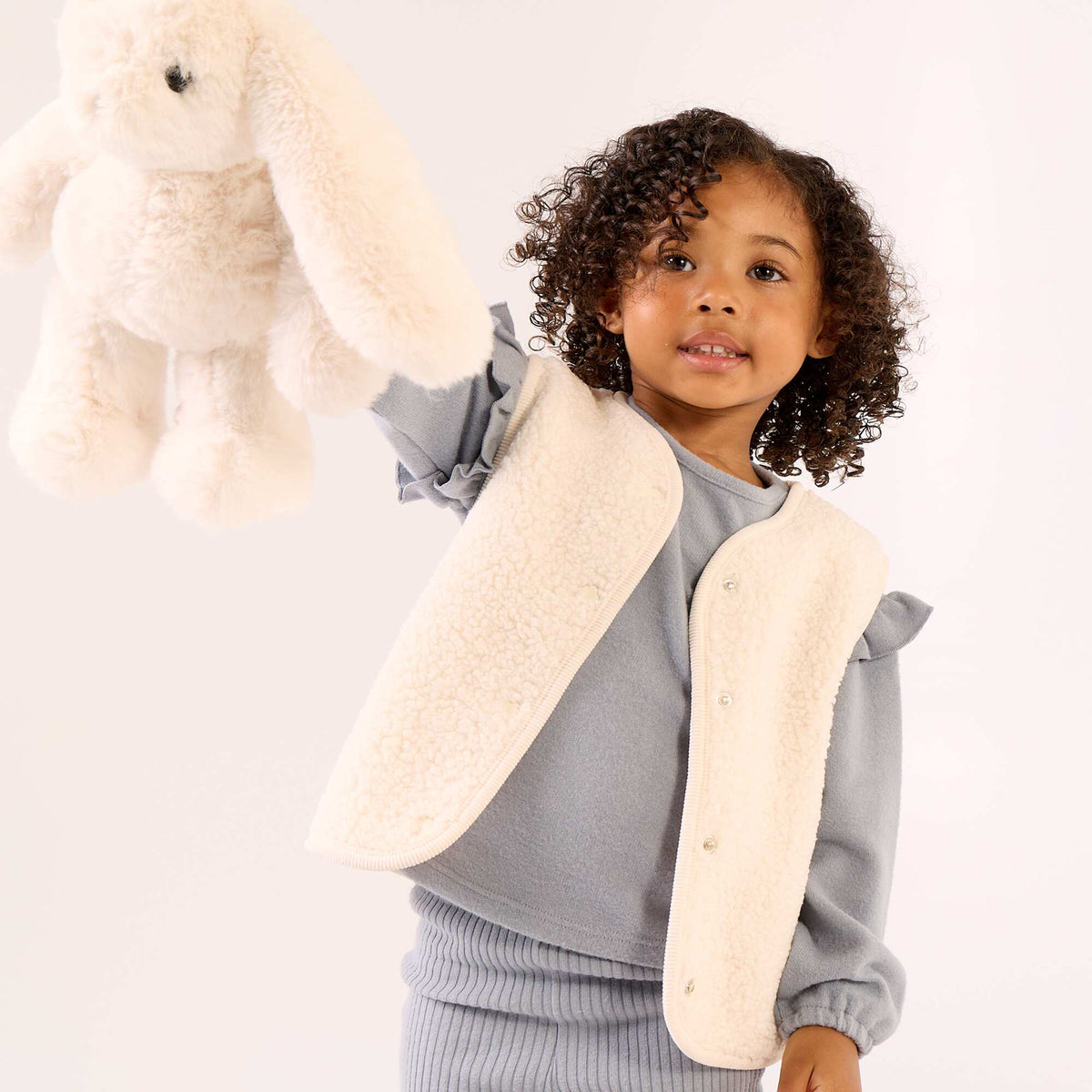 Veste sans manches effet moutonné BLANC