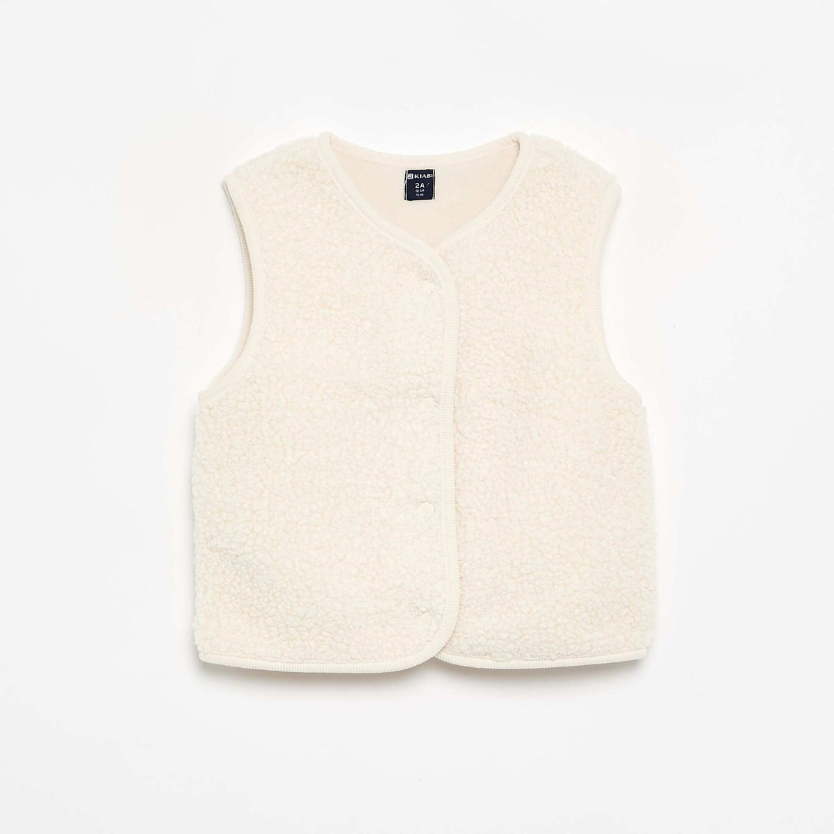 Veste sans manches effet moutonné BLANC