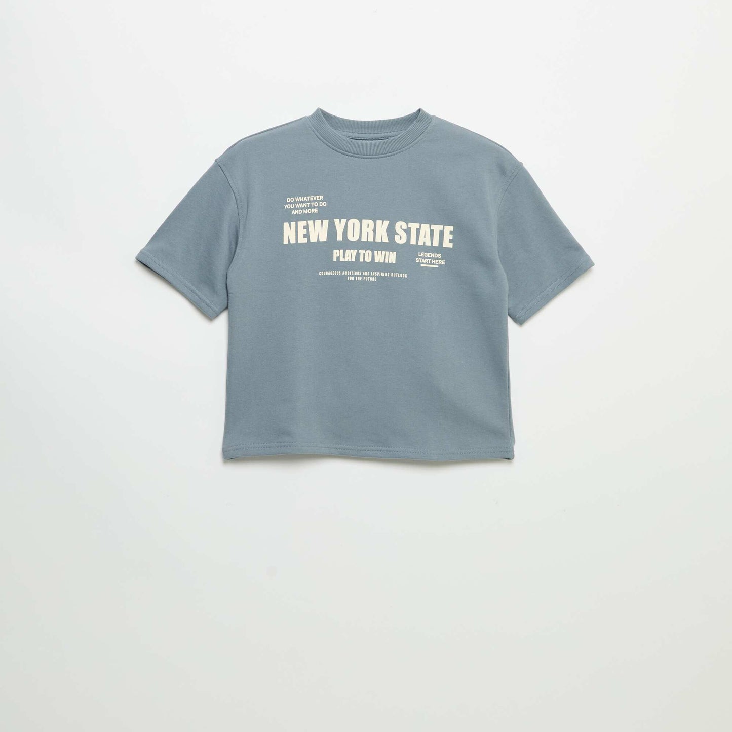 T-shirt imprimé à manches courtes BLEU