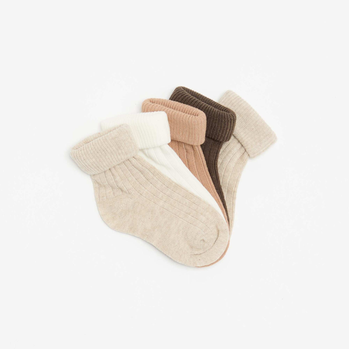 Lot de 5 paires de chaussettes unies BEIGE