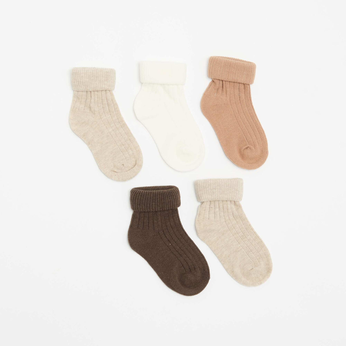 Lot de 5 paires de chaussettes unies BEIGE