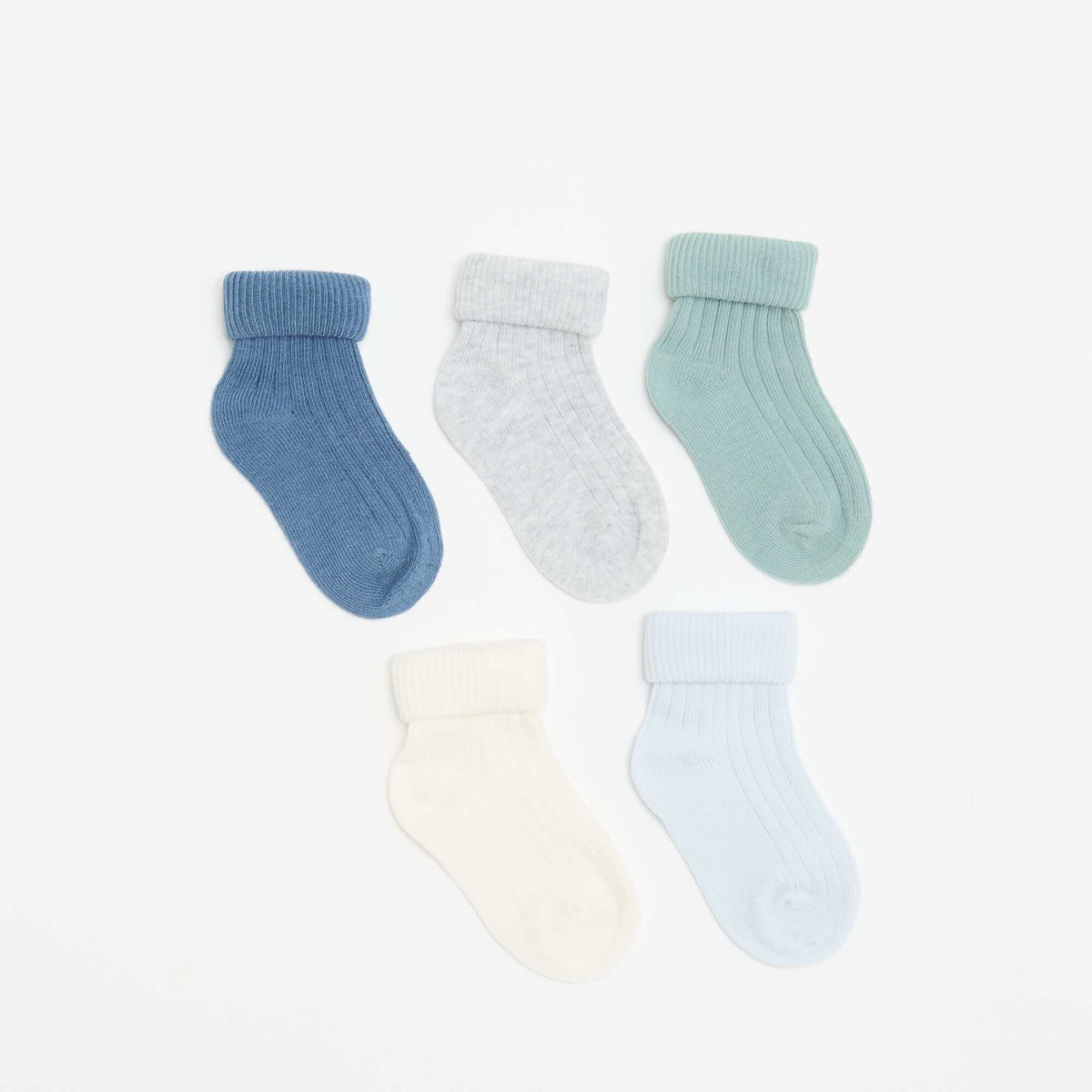 Lot de 5 paires de chaussettes unies BLEU