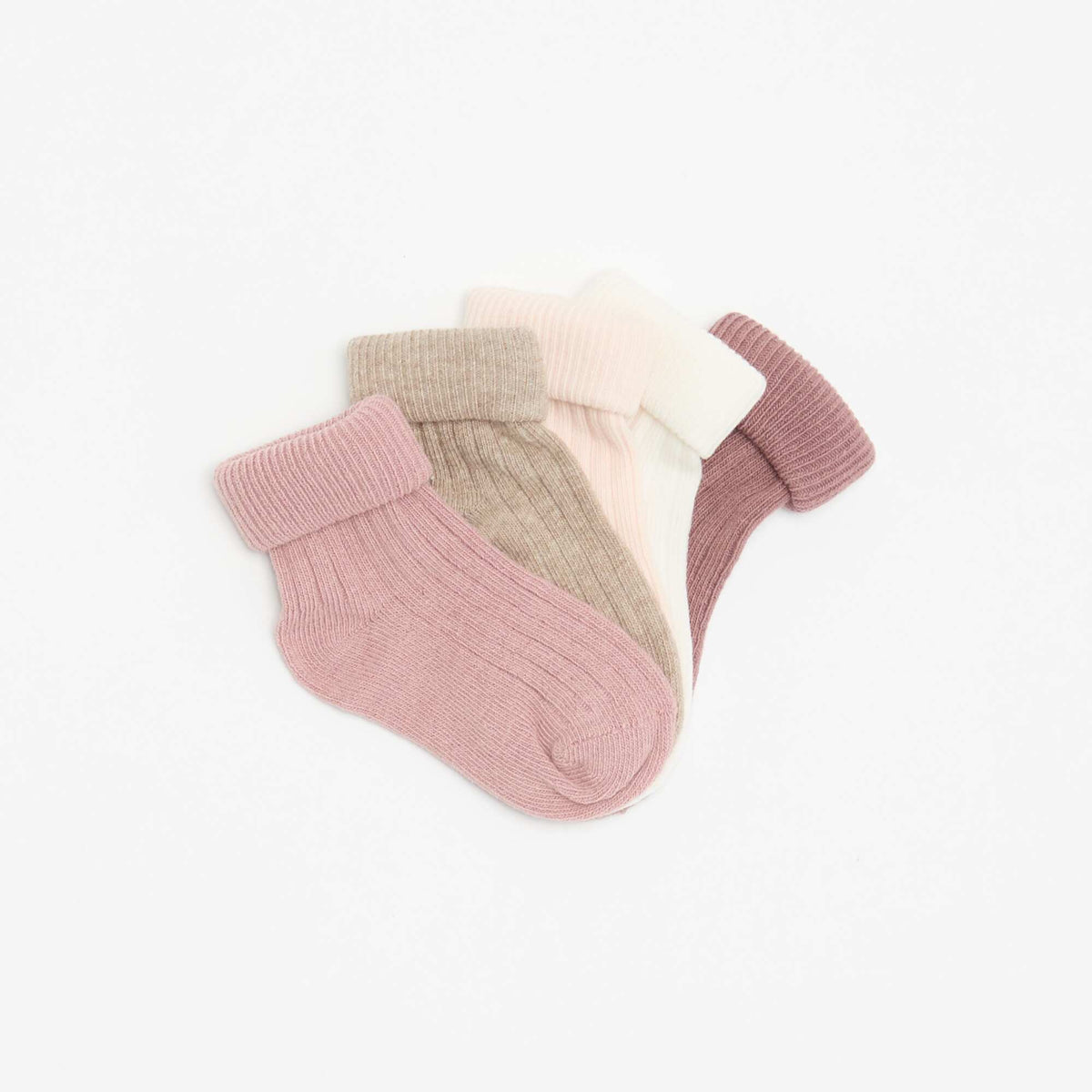Lot de 5 paires de chaussettes unies ROSE