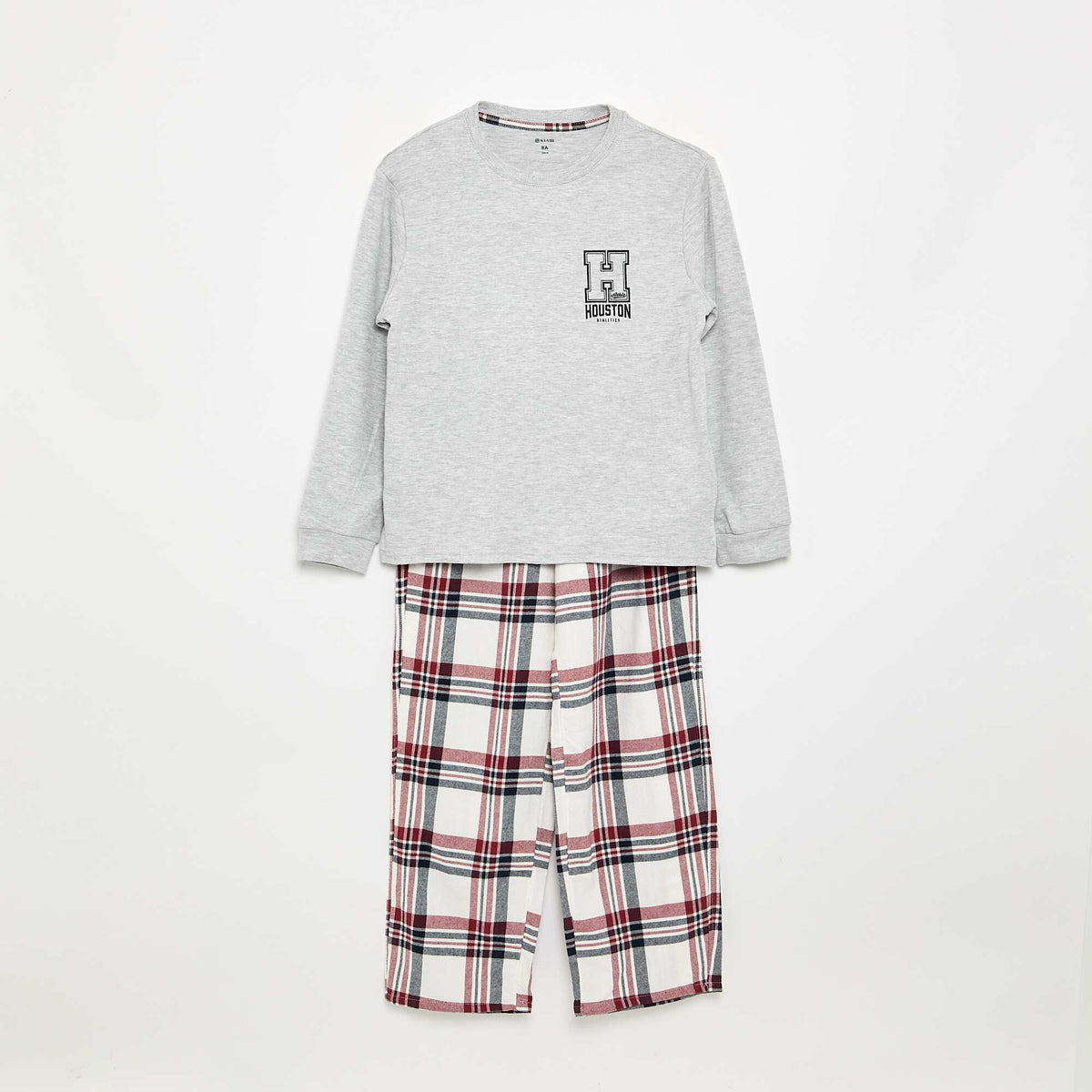 Pyjama 2 pièces - T-shirt à manches longues + Pantalon GRIS