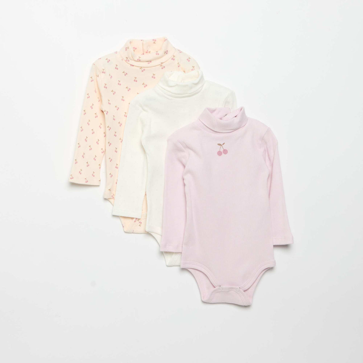 Lot de 3 bodies à col roulé ROSE