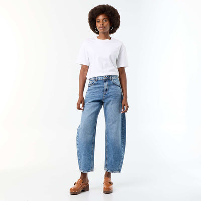 Jean wide leg / coupe large taille haute BLEU