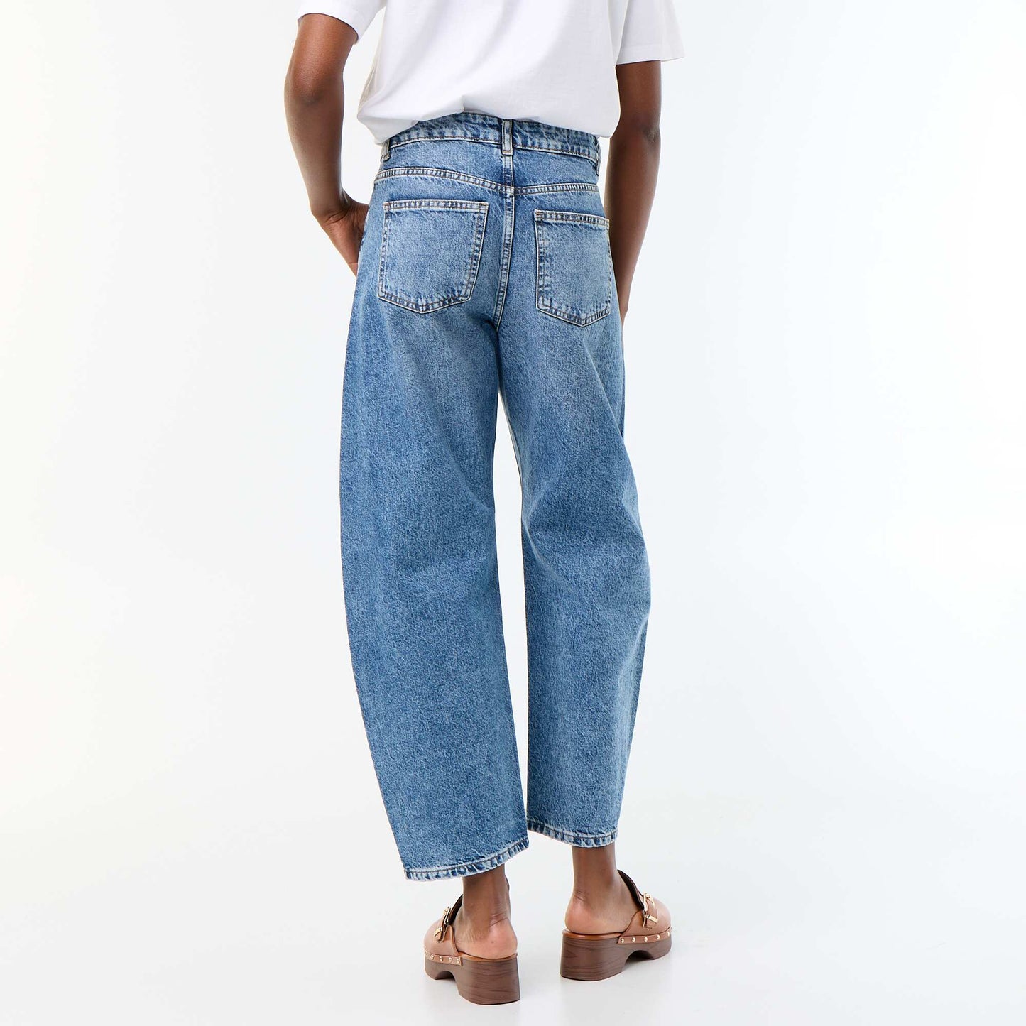 Jean wide leg / coupe large taille haute BLEU