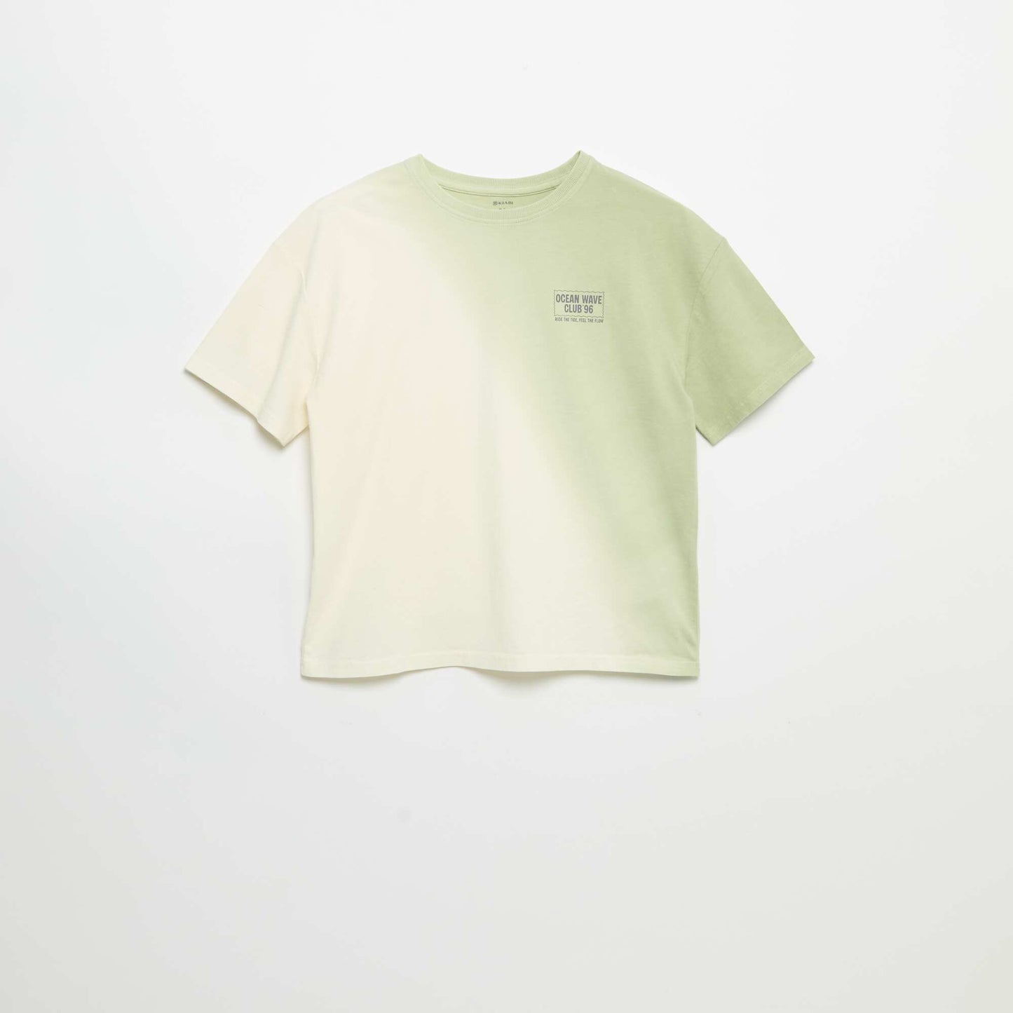 T-shirt manches courtes imprimé avec teinte tie and dye VERT