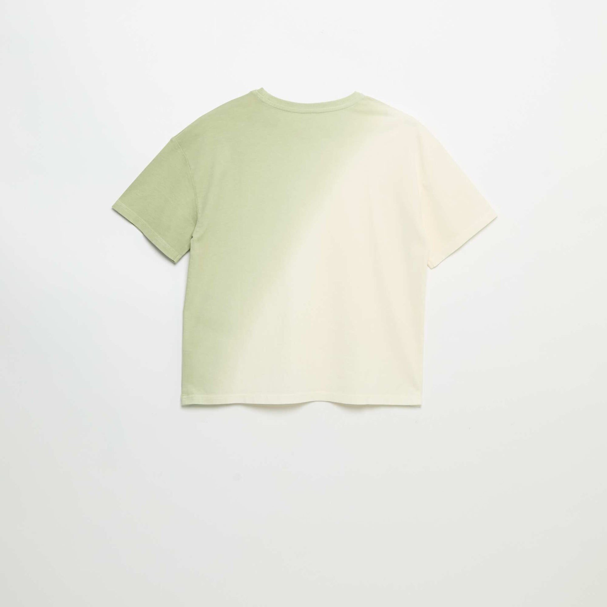 T-shirt manches courtes imprimé avec teinte tie and dye VERT