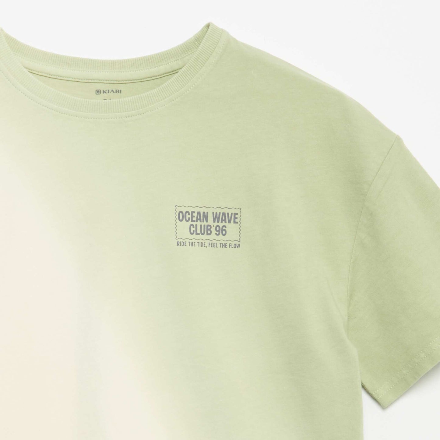 T-shirt manches courtes imprimé avec teinte tie and dye VERT