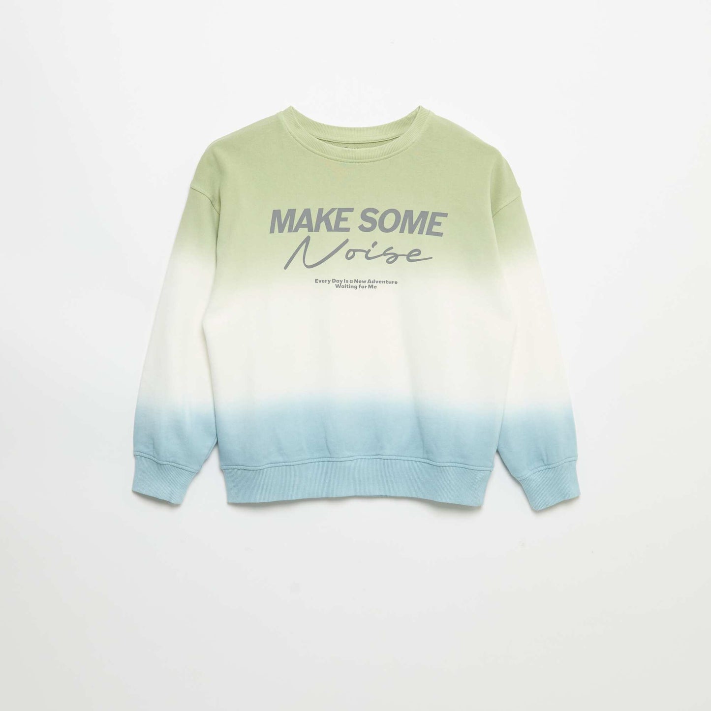 Sweat col rond tie and dye imprimé BLEU