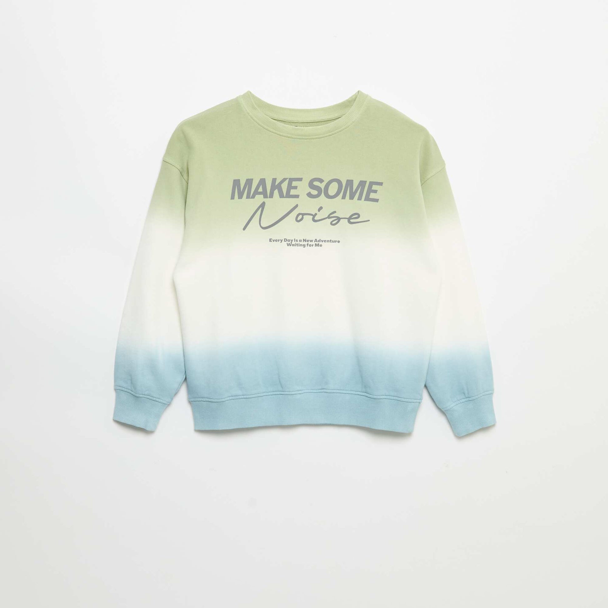 Sweat col rond tie and dye imprimé BLEU