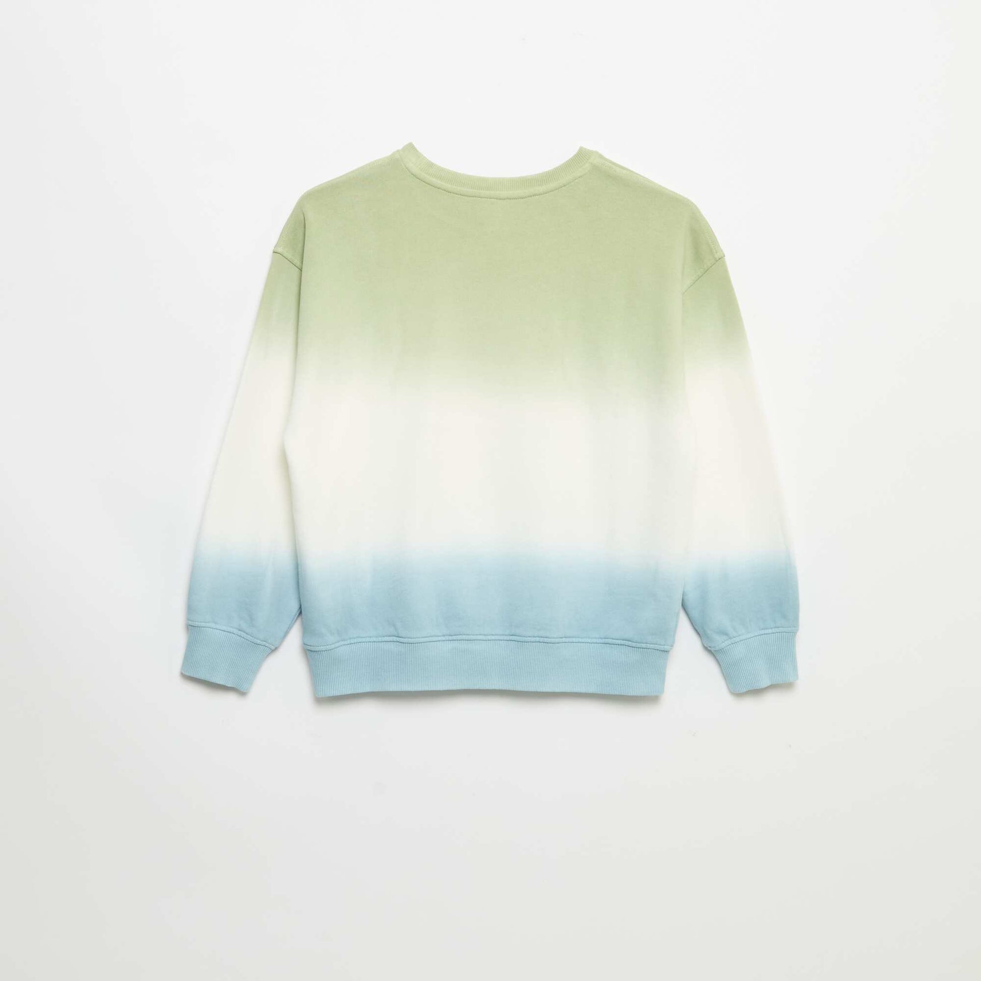 Sweat col rond tie and dye imprimé BLEU