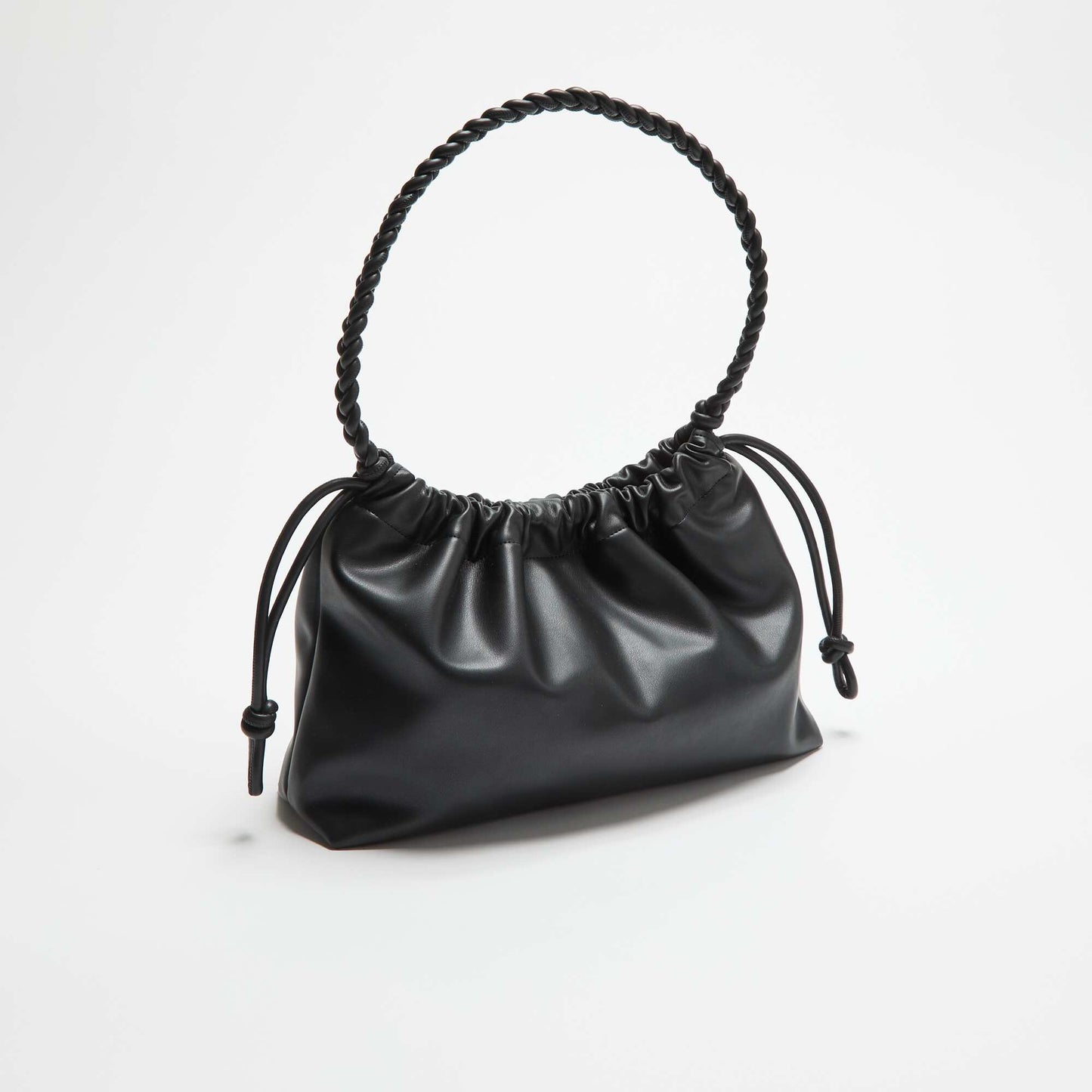 Sac forme bourse en simili NOIR