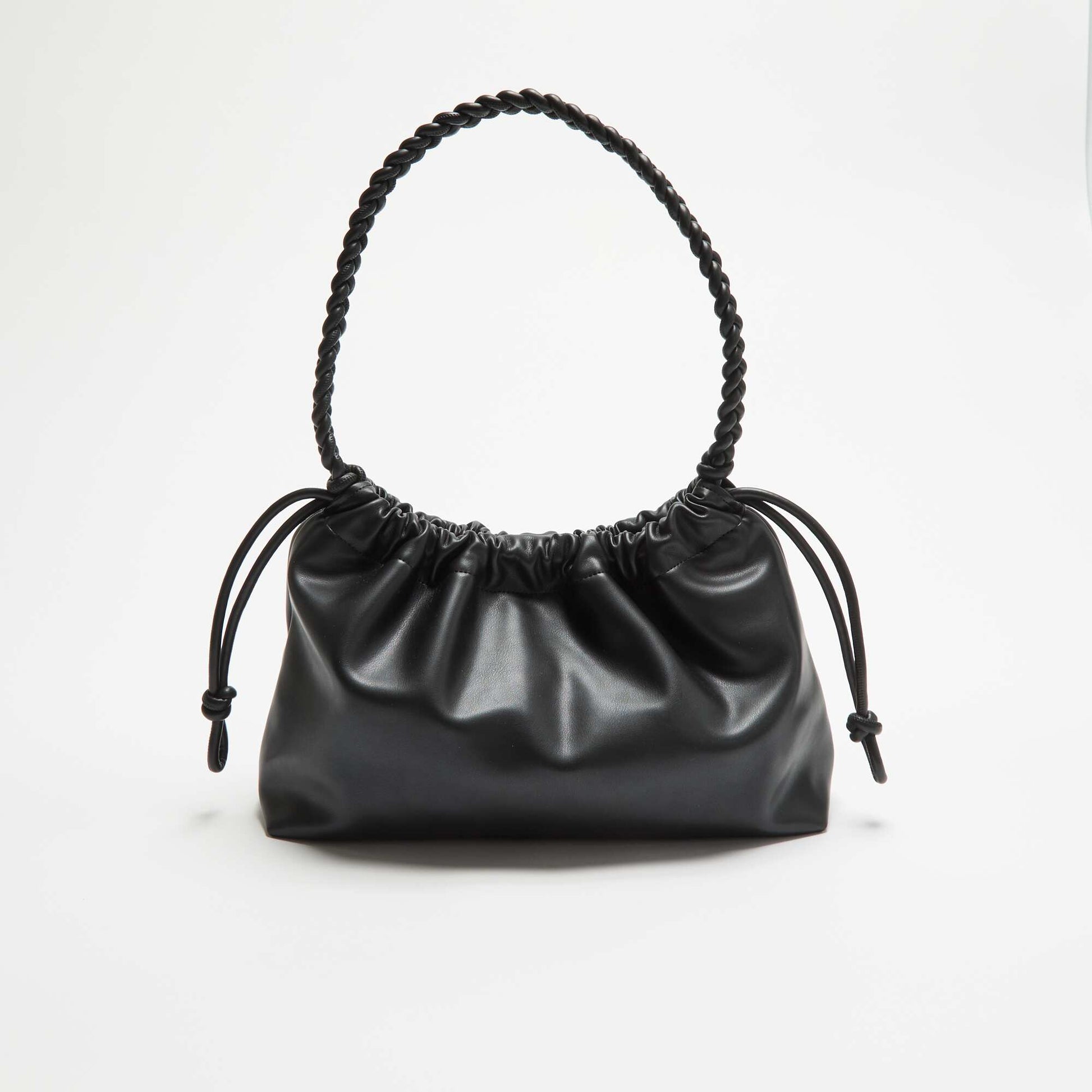 Sac forme bourse en simili NOIR