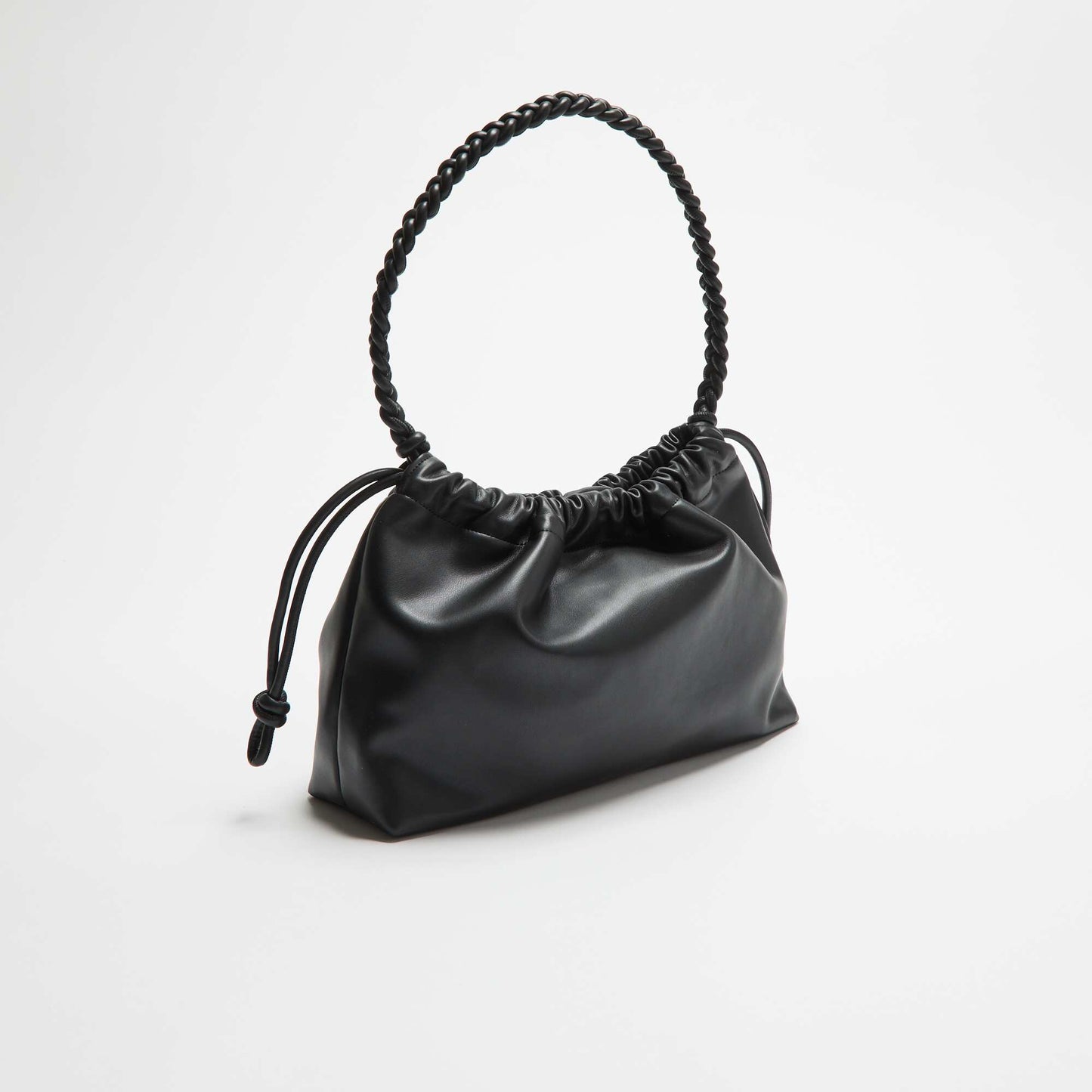 Sac forme bourse en simili NOIR