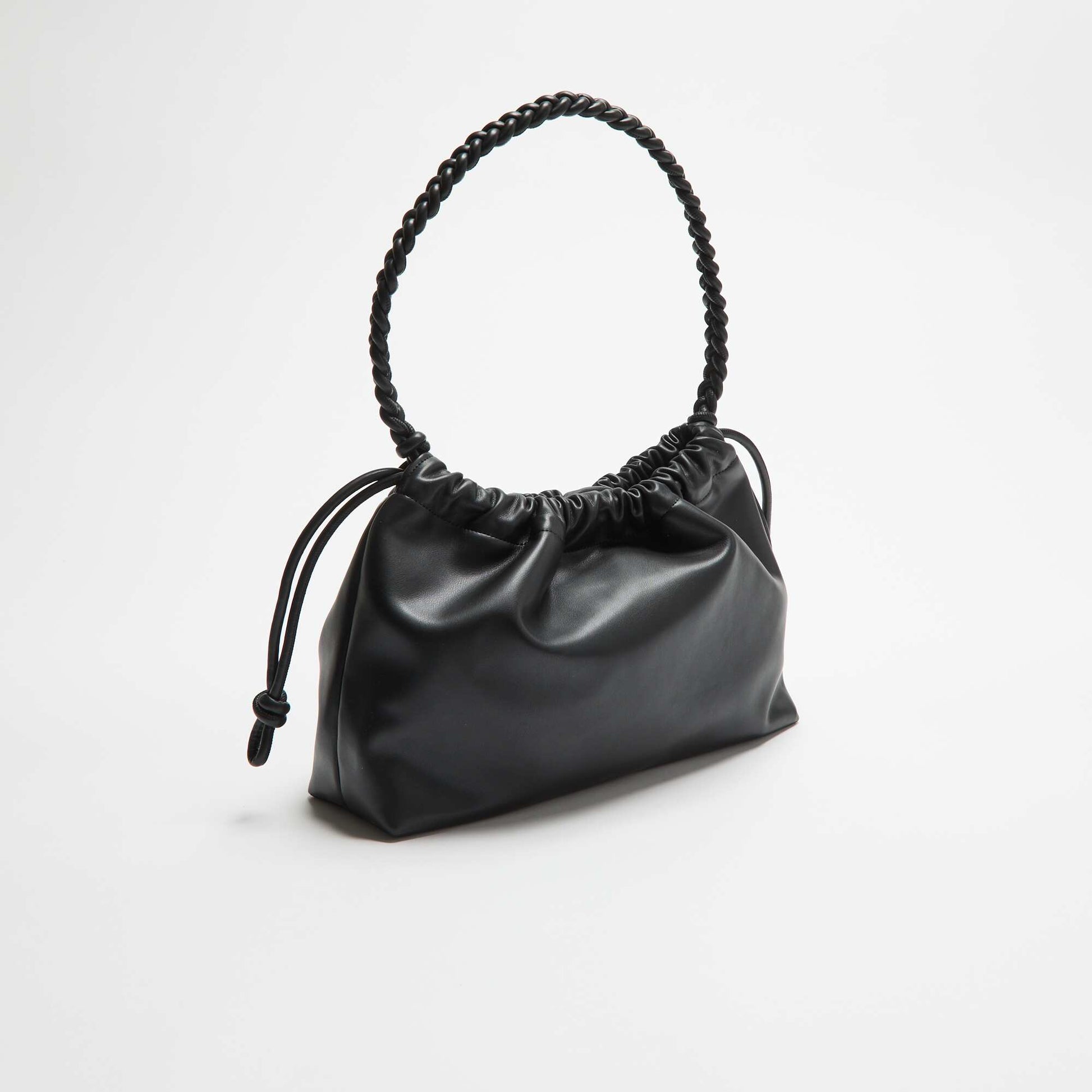 Sac forme bourse en simili NOIR