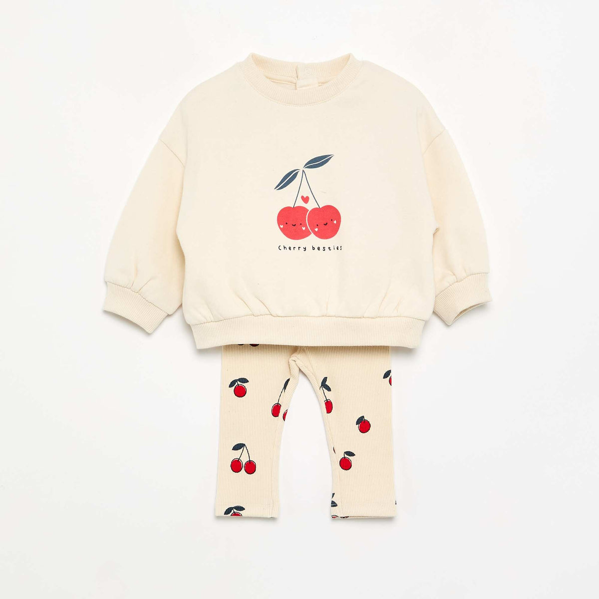 Ensemble sweat imprimé + legging BLANC
