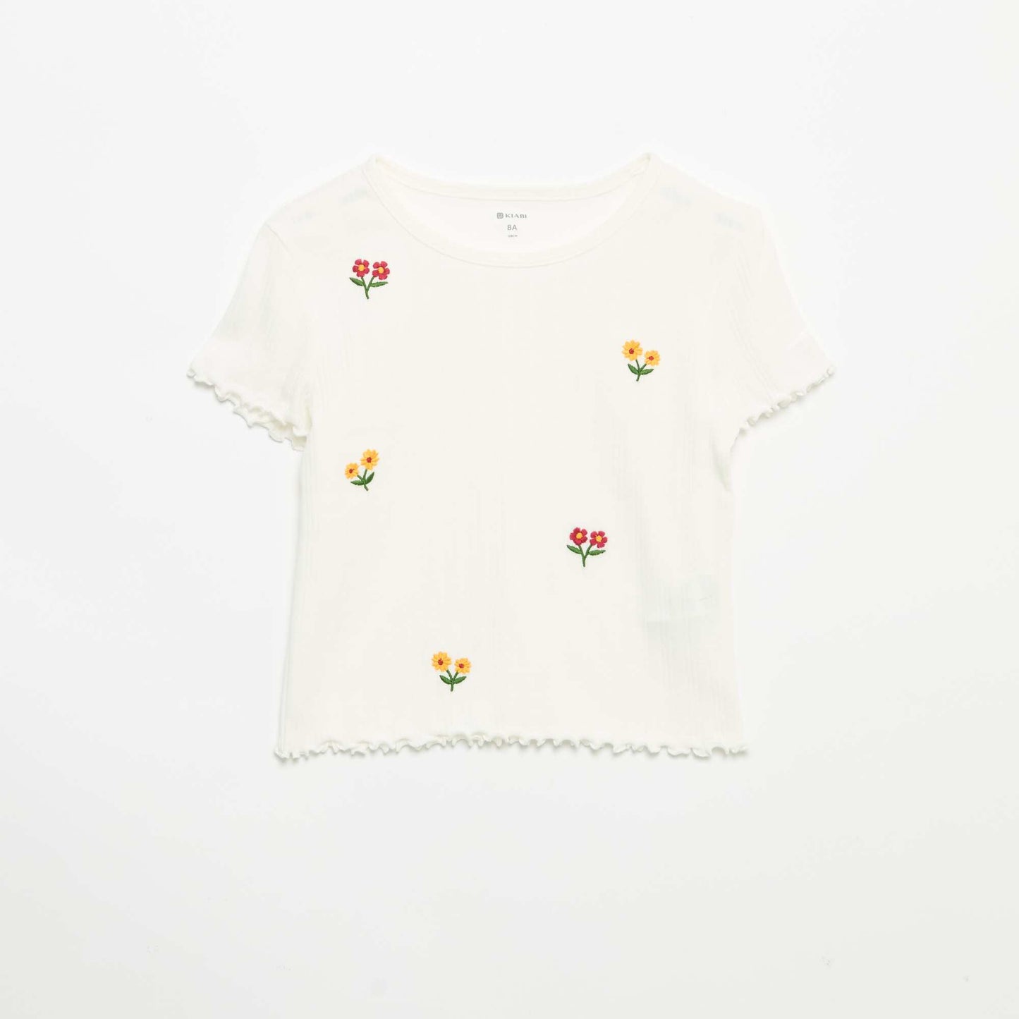 T-shirt brodé à manches courtes BLANC