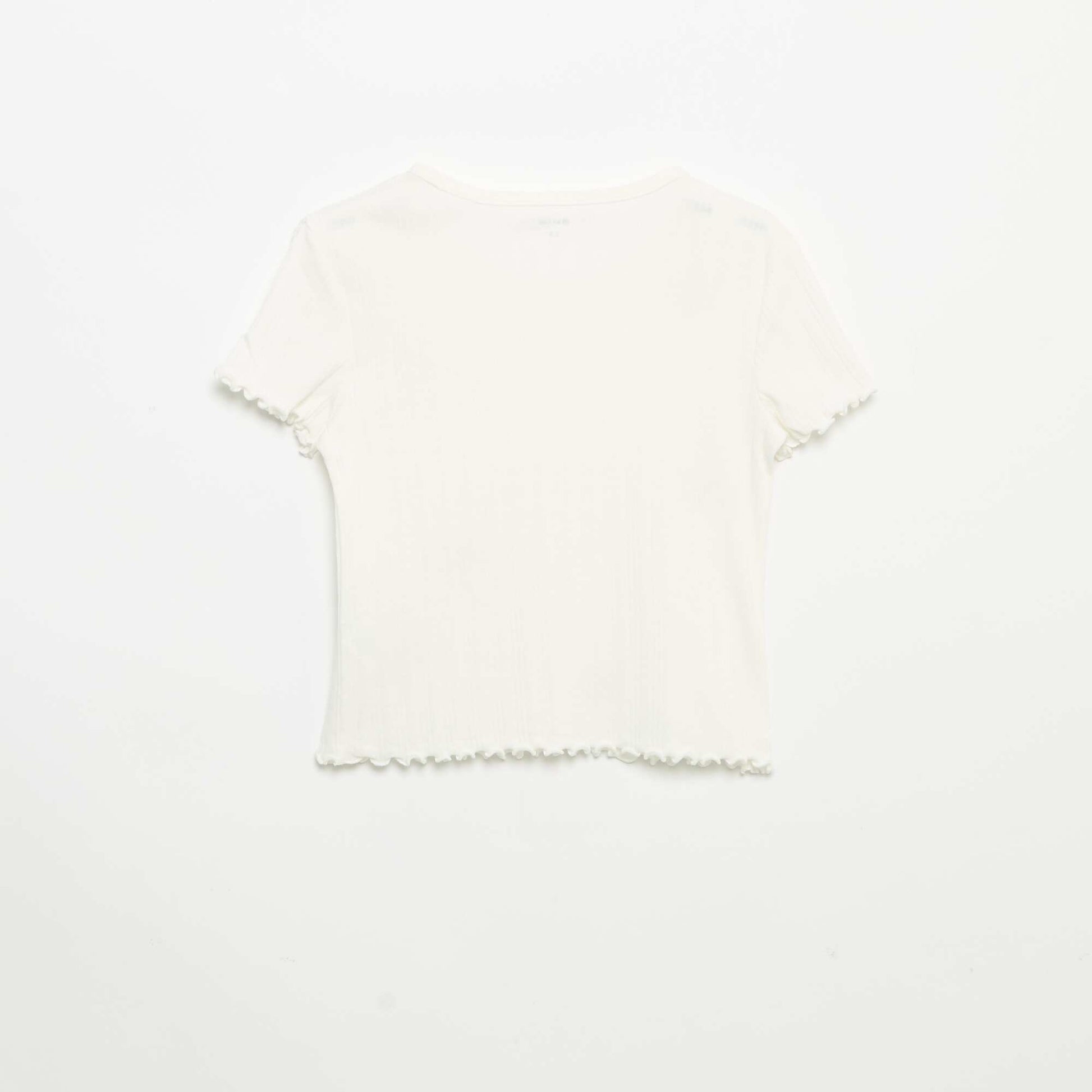 T-shirt brodé à manches courtes BLANC