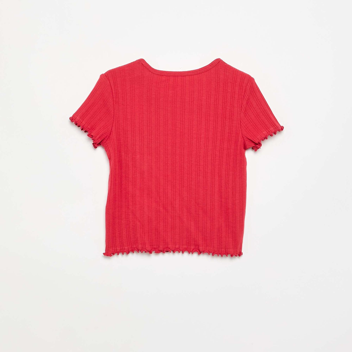 T-shirt brodé à manches courtes ROUGE