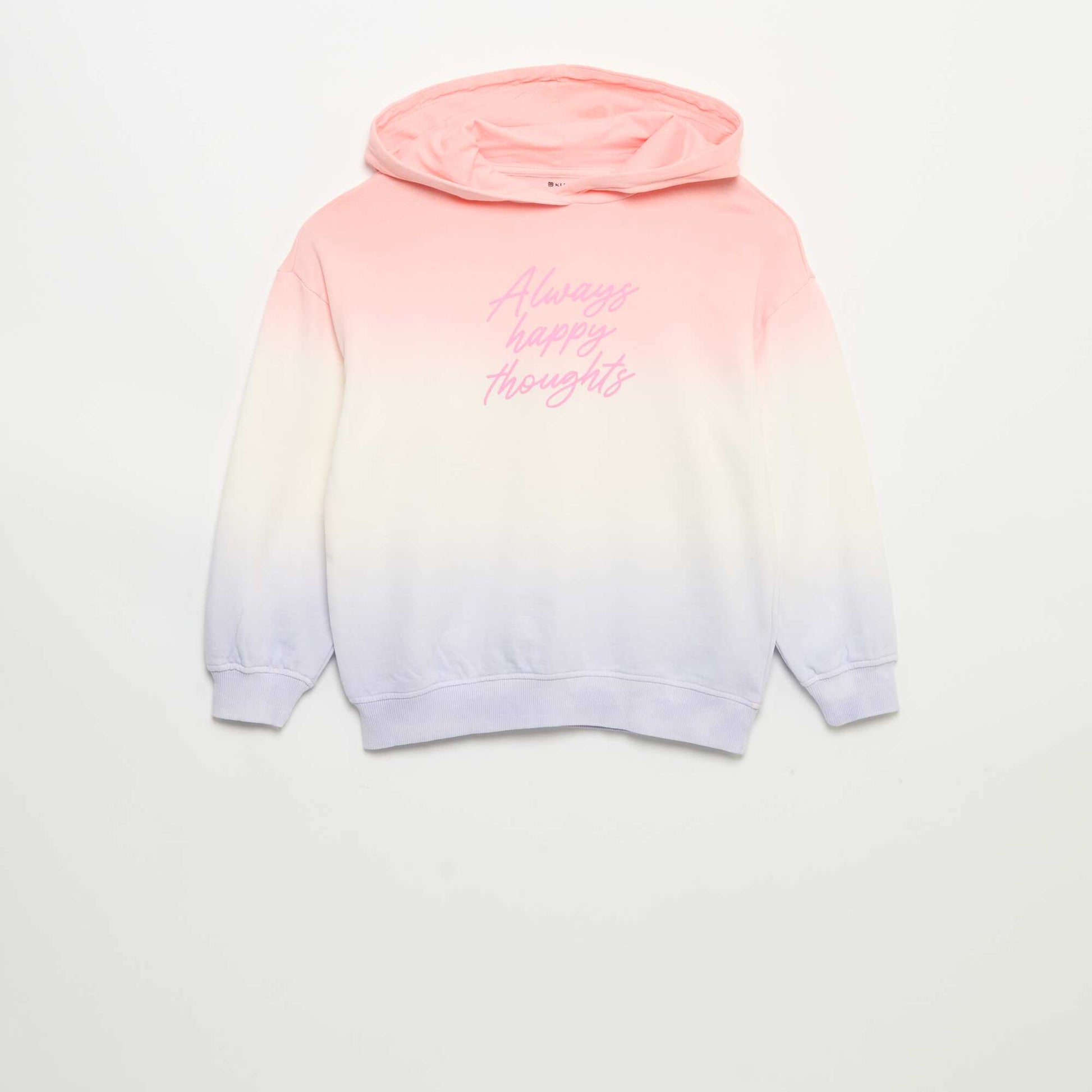 Sweat tie and dye à capuche et à manches longues ROSE