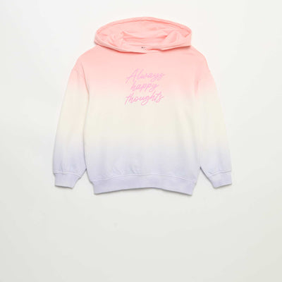 Sweat tie and dye à capuche et à manches longues ROSE