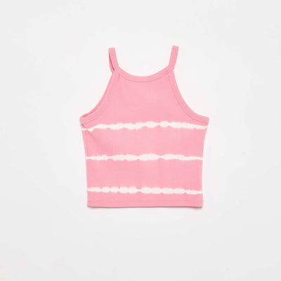 Débardeur avec imprimé rayé tie and dye ROSE