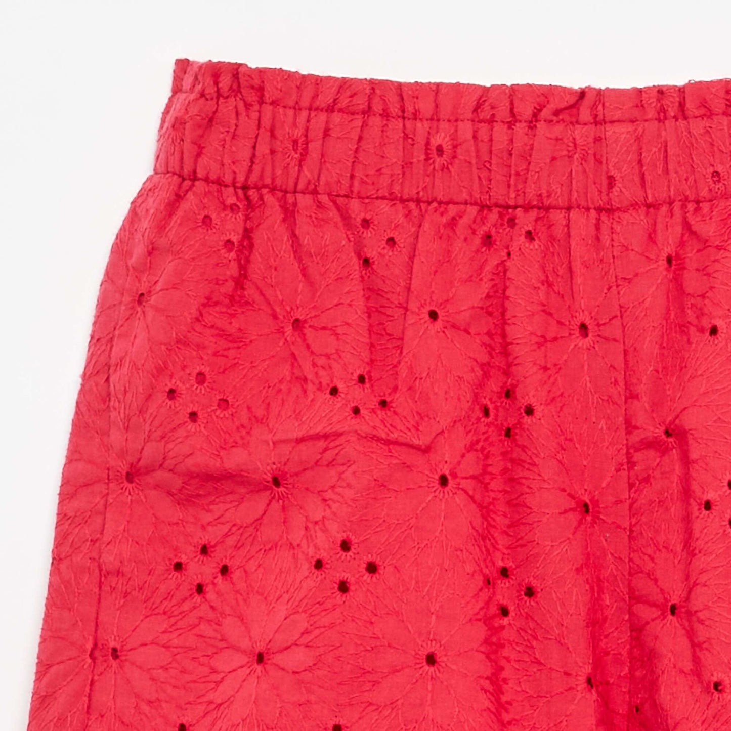 Short rouge avec broderies anglaises ROUGE