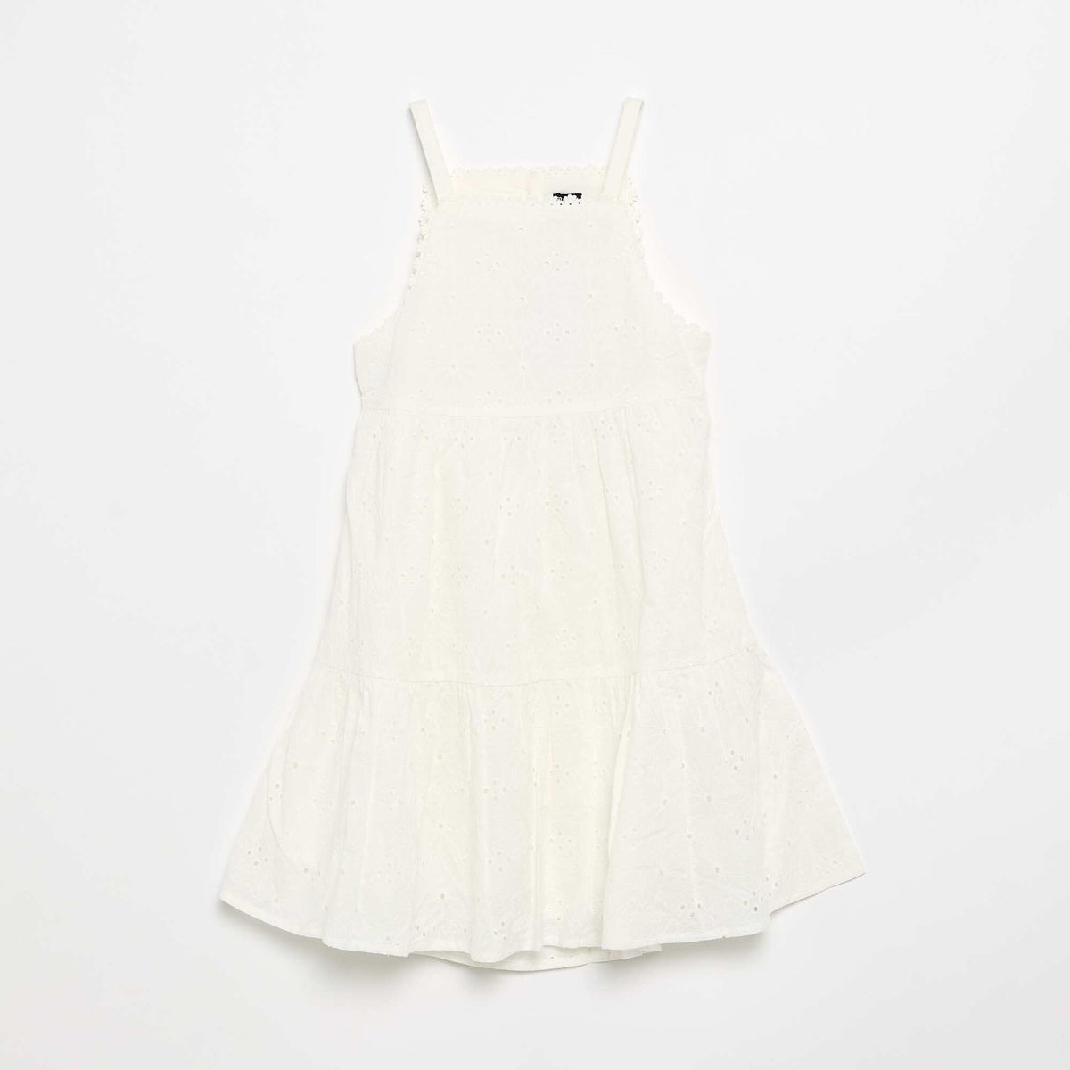 Robe à bretelles et broderies anglaises BLANC