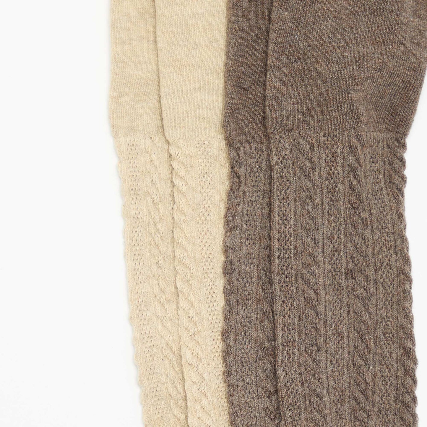 Lot de 2 paires de collants maille fantaisie MARRON