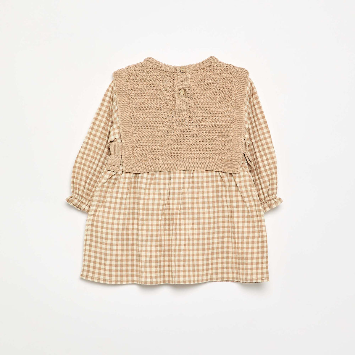 Robe effet 2 en 1 avec haut en maille tricot BEIGE