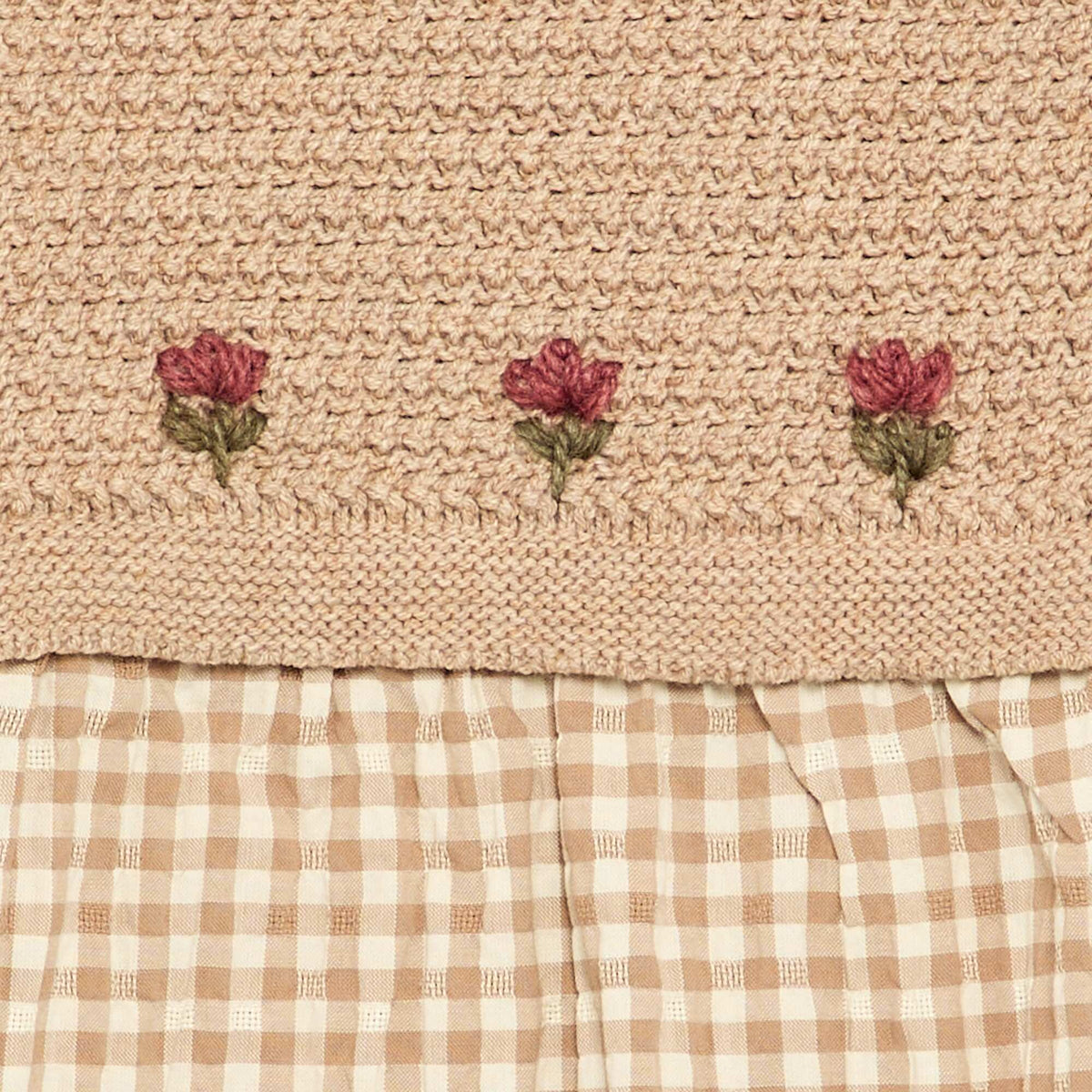 Robe effet 2 en 1 avec haut en maille tricot BEIGE