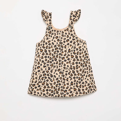 Robe salopette avec imprimé 'léopard' BEIGE